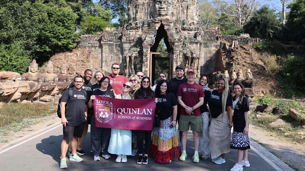 MARK 561 students in front of the Angkor Thom Temple in Cambodia. MARK 561 students in front of the Angkor Thom Temple in Cambodia.